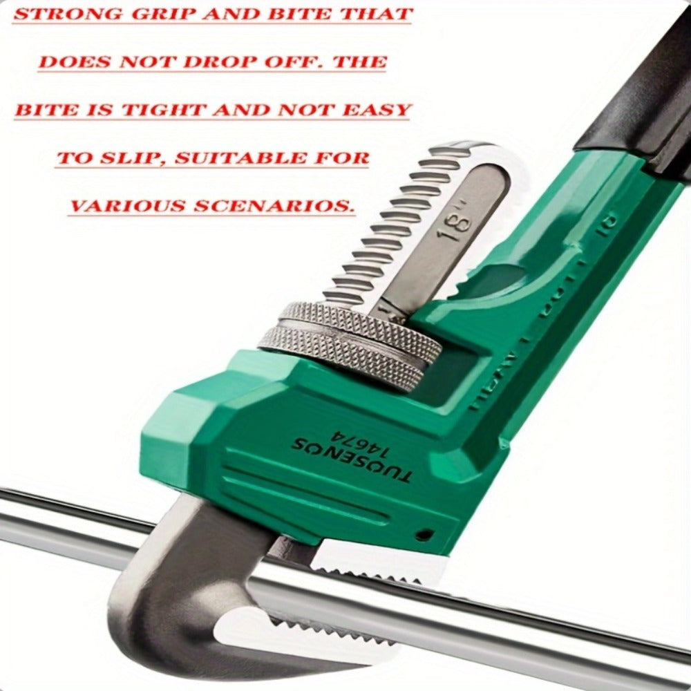 Pipe Wrench Professional Heavy Duty – 8", 12" & 18" CR-V Alloy Steel Plumbing Wrench, Non-Slip Ergonomic Handle, 1500 lbs Torque