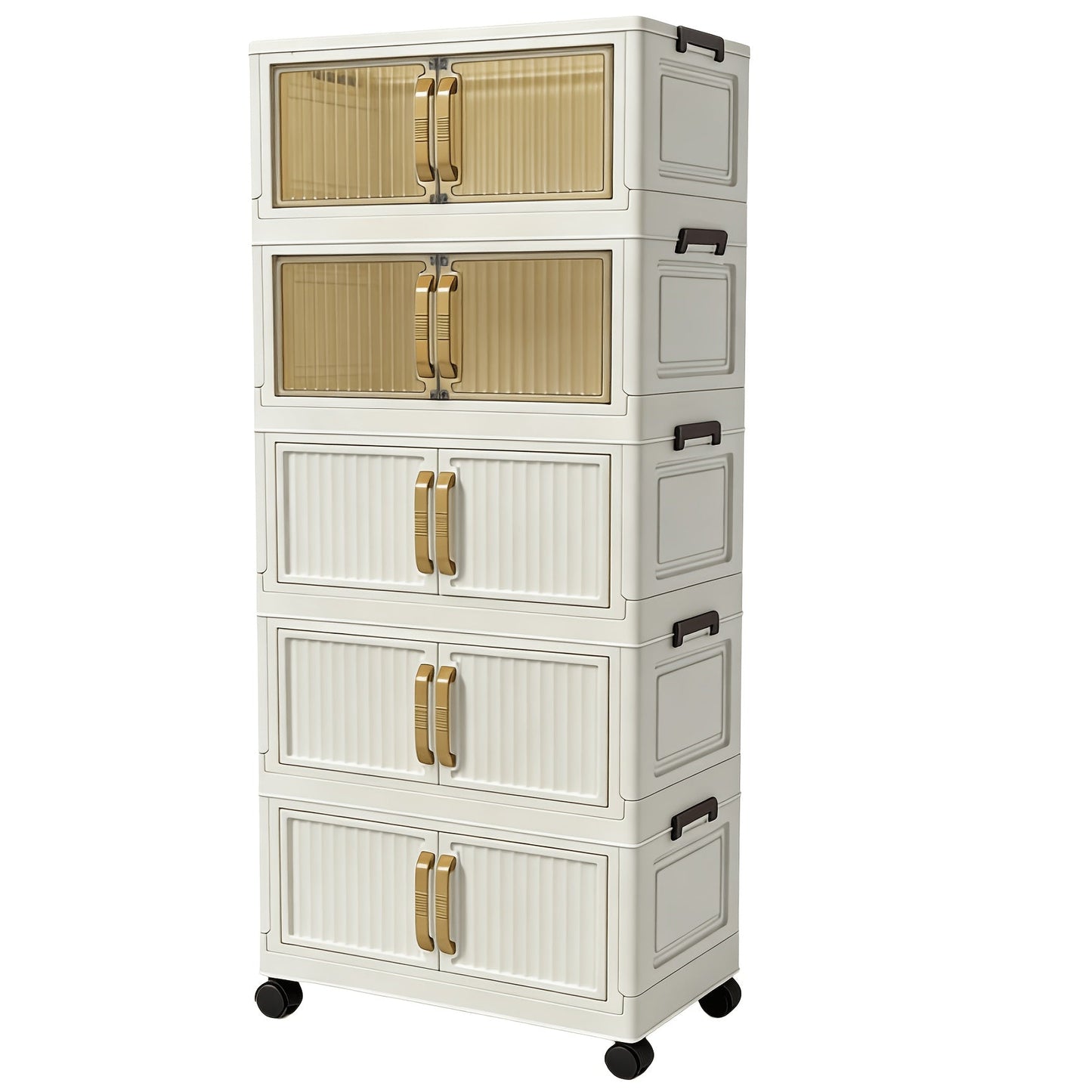 Shoe Cabinet Entryway Organizer, Multi-Functional Foldable Storage Cabinet 3/5 Tier Large, Space-Saving Closet Organizer for Entrance