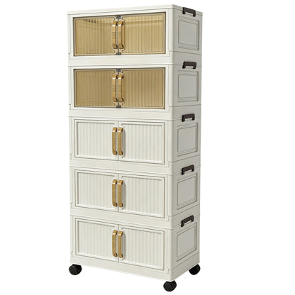 Shoe Cabinet Entryway Organizer, Multi-Functional Foldable Storage Cabinet 3/5 Tier Large, Space-Saving Closet Organizer for Entrance
