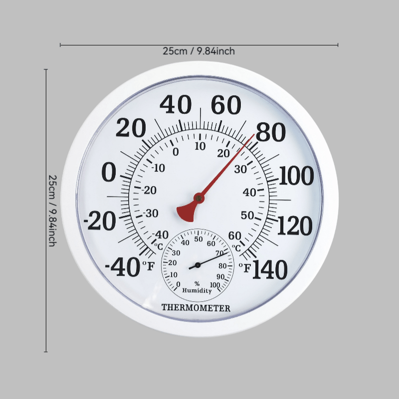 Digital Thermometer Hygrometer – 9.84" Large Screen Indoor Temperature Humidity Monitor, White Panel, Easy-Read Display for Home