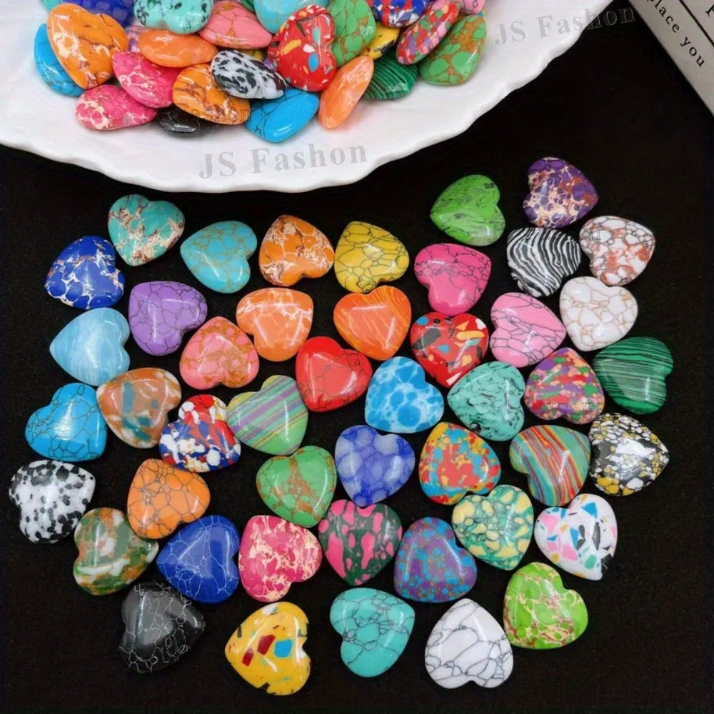 Heart Shaped Stones 50 100pcs Colorful Rainbow Natural Stone Hearts for DIY Jewelry Making Yoga Meditation Worry Stones Christmas Valentine