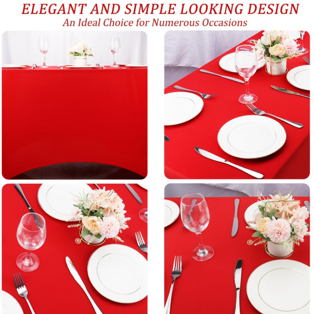Spandex Tablecloth 6 Foot Rectangular Stretch Table Cover for Parties Weddings Banquets for Entryways, Bedrooms and Living Spaces