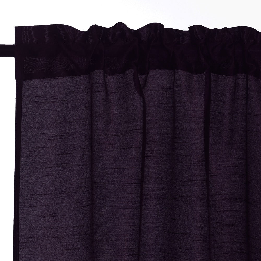 Three-Piece Faux Silk Window Curtain Set with Rod-Pocket Valance, Two 26 x 36-Inch Tiers and Eleven Colors