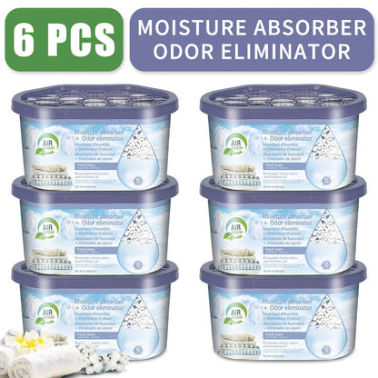 Moisture Absorber Dehumidifier Box 6-Pack, Odor Eliminator & Humidity Controller for Closet, Bathroom