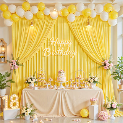 4-Pack 5x10ft Elegant Spandex Photography Backdrop | Wear-Resistant, Wrinkle-Free, Soft & Opaque Party Decoration Banners for Weddings