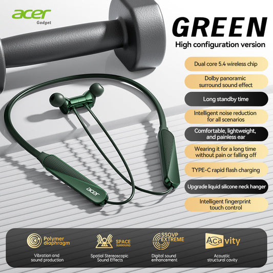Acer Genuine HiFi TWS Earbuds Extra-Long Standby Deep Bass Low Latency Gaming Noise for Bedside Audio, Alarms and Room Entertainment
