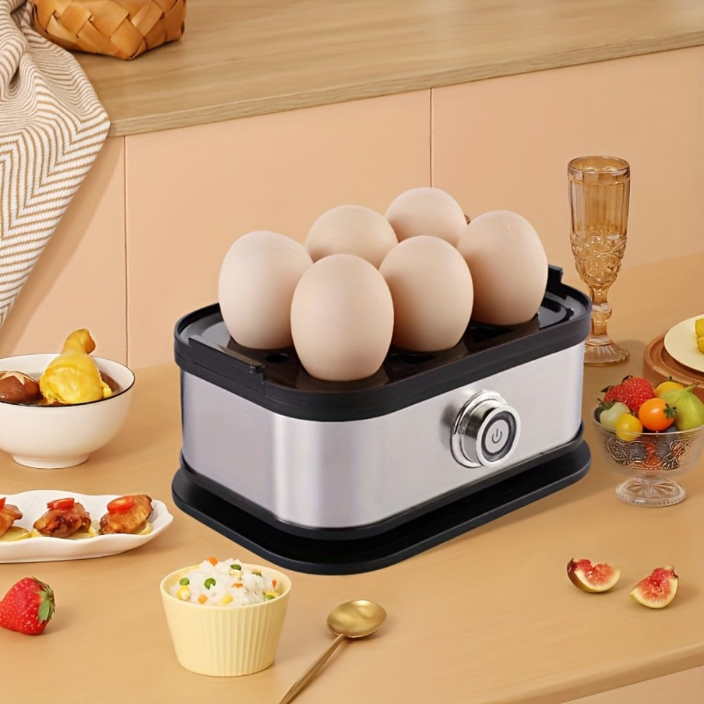 Rapid Electric Egg Cooker 6-Egg, 304 Stainless Steel Egg Boiler & Steamer for Hard, Medium & Boiled Eggs