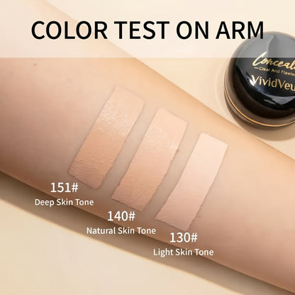 Waterproof Matte Concealer 3 Pack, Full Coverage Plant-Based Formula for Dark Circles, & Blemishes