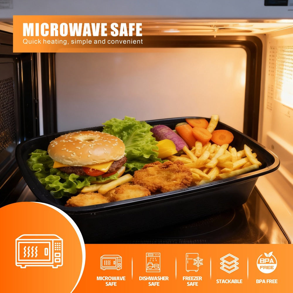Food Storage Containers 50-Container Meal Prep Set with 50 Lids, 32 oz or 38 oz Capacity Options