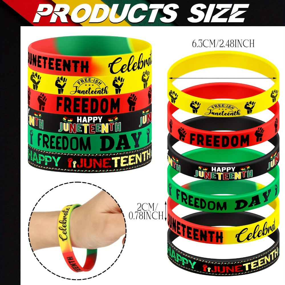 Juneteenth Bracelets Bulk 120pcs 1865 Black Freedom Day Wristbands Happy Juneteenth Party Favors Black American Independence Bracelets