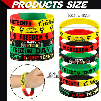Juneteenth Bracelets Bulk 120pcs 1865 Black Freedom Day Wristbands Happy Juneteenth Party Favors Black American Independence Bracelets