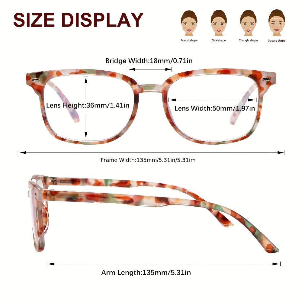 Reading Glasses – Five-Pair Multicolor Reader Set with Adjustable Spring Hinges with Multiple Strength and Color Options