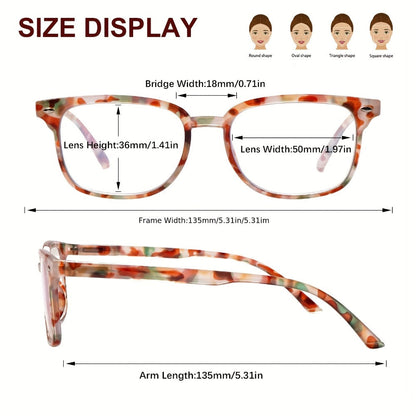 Reading Glasses – Five-Pair Multicolor Reader Set with Adjustable Spring Hinges with Multiple Strength and Color Options