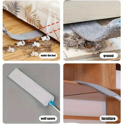 Dust Removal Brush Set of 6 with 5 Interchangeable Heads Washable Under Bed Furniture Sofa Floor Cleaning Brush Kit Soft Durable Extendable