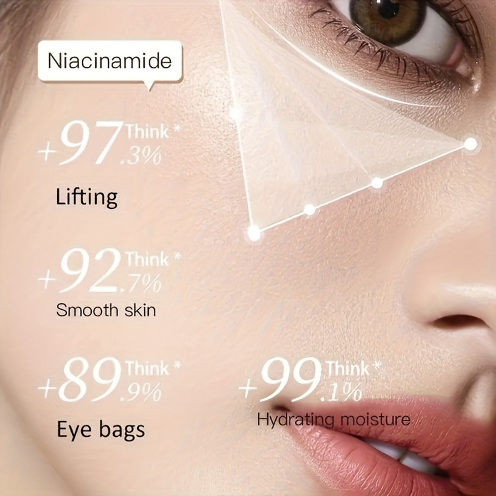 Pink Jar-Style Under-Eye Patches with Wide Finger Tabs and One- or Two-Box Caffeine Package Options