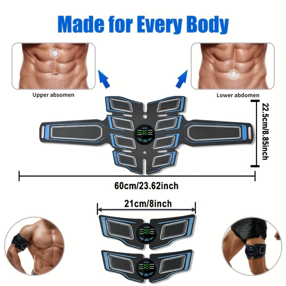 EMS Ab Training Band, Whole Body Electric Stimulator Belt for Abdominal Toning, Passive Workout During Reading