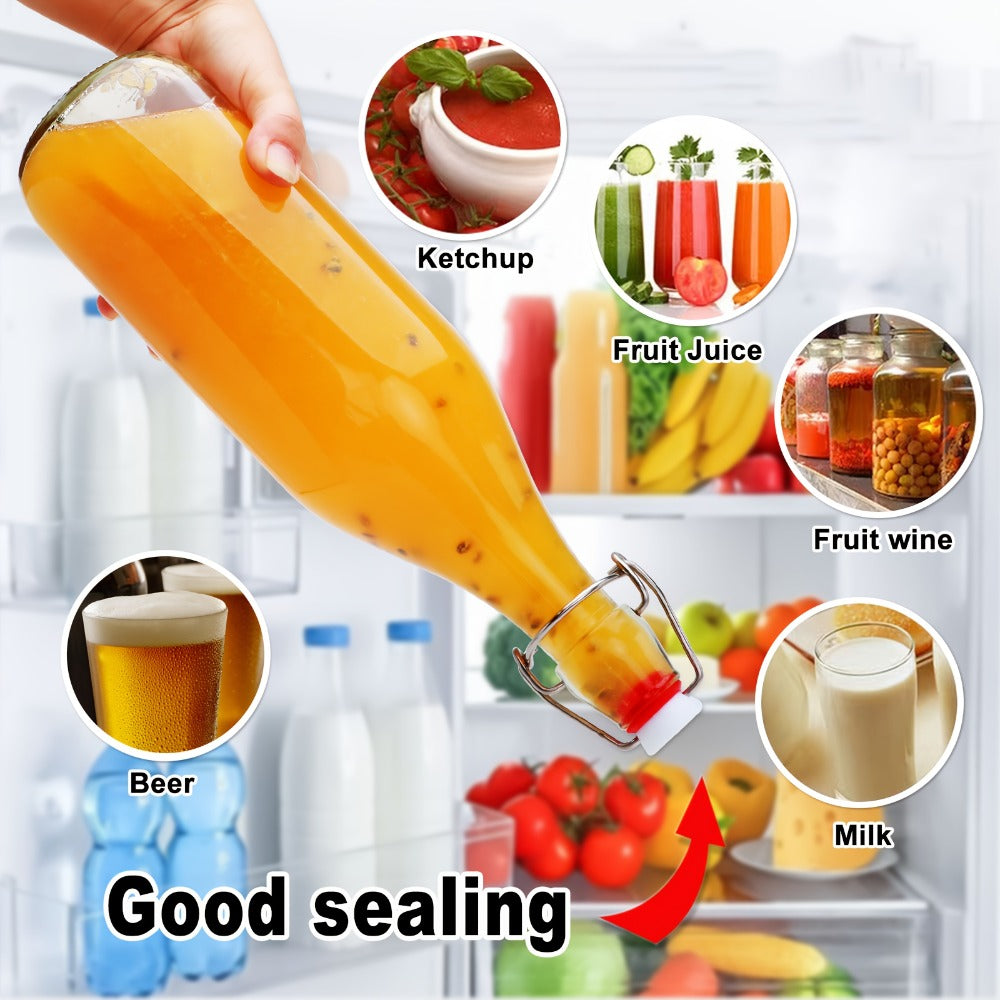 Swing Top Glass Bottles 32oz with Airtight Stopper - Flip Top Brewing Bottles for Kombucha for Entryways, Bedrooms and Living Spaces