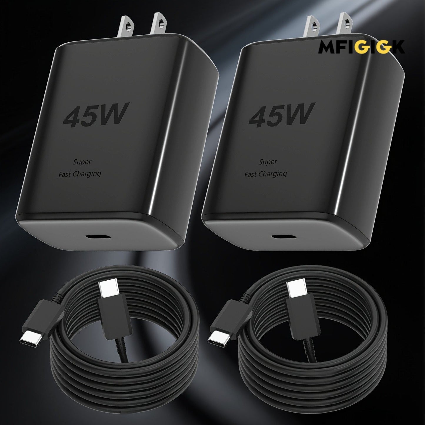 45W Super Fast Charging Block 2-Pack for an Everyday Personal Care Routine, with the Listed Configuration