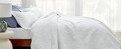 Quilt Set 3 Piece Lightweight Microfiber Bedspread with Pillow Shams – Coin Pattern Coverlet All Season Soft Bed Quilt Full Queen King