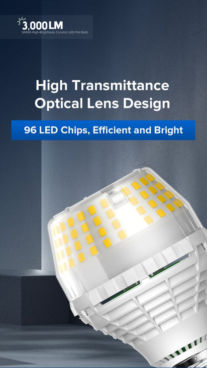 SANSI A19 LED Light Bulb, 20W E26 with 3000-Lumen Marking in 3000K Warm or 5000K Daylight White