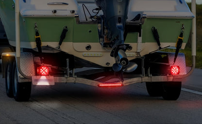 LED Trailer Light Kit with Wire Harness – Tail Lights, Amber Marker Lights & Brake ID Bar, 12V, Fits Boat Trailer Camper Truck Snowmobile