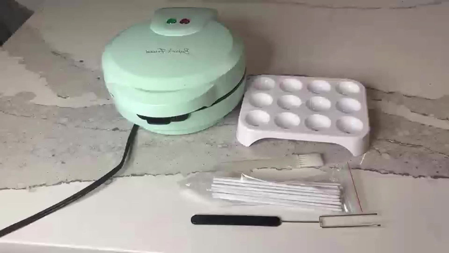 Cake Pop Maker Machine 12-Cavity 1.6 Inch, Electric Cake Pop Set with Flip-Over Even Heating Design