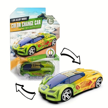 Six-Piece Temperature-Responsive Color-Changing Die-Cast Toy Car Set with Assorted Vehicle Styles