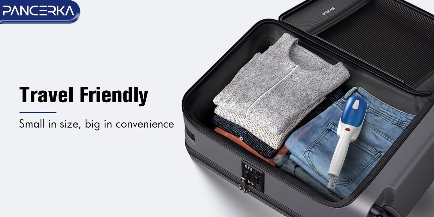 Portable Steam Iron Steamer Fast 25-Second Heat-Up Horizontal Vertical Steaming Dry Ironing for Entryways, Bedrooms and Living Spaces