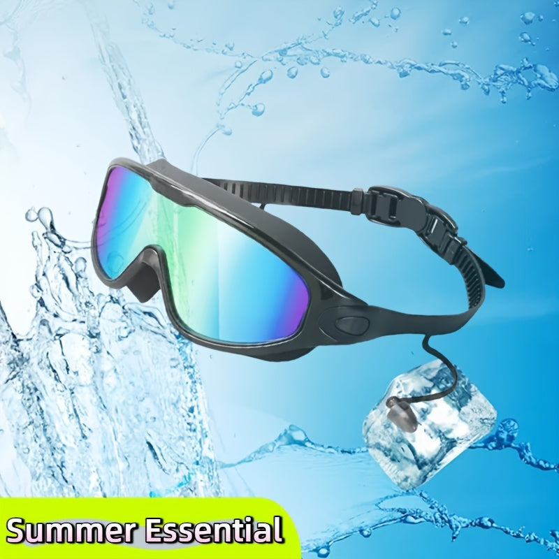 Mirrored Swimming Goggles with Nose Clip, Earplugs and Case in Gold, Pink or Two-Pair Gold-and-Pink Options