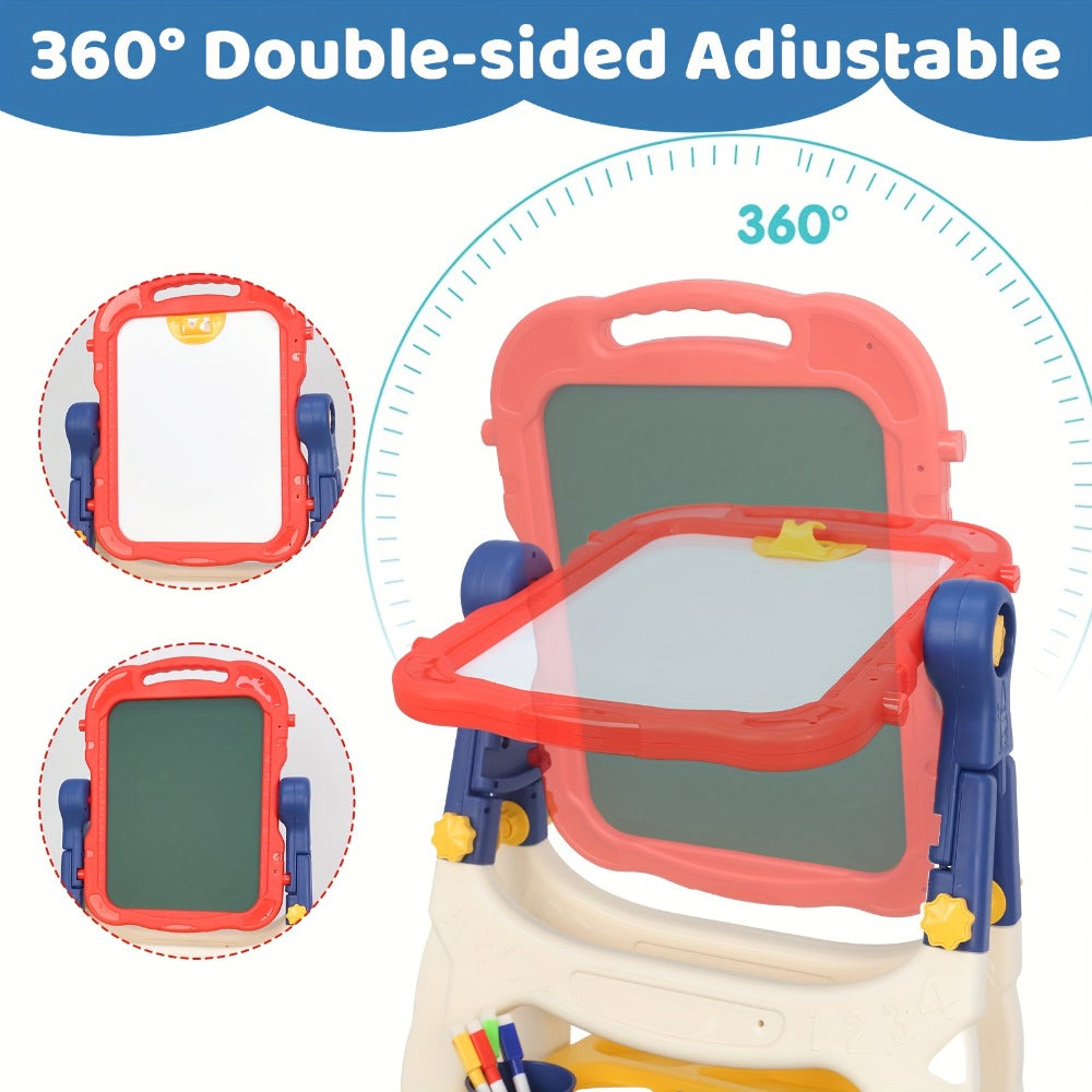 Art Easel for Kids Adjustable Double-Sided Standing Easel with Painting Accessories for Boys & Girls Ages 3+