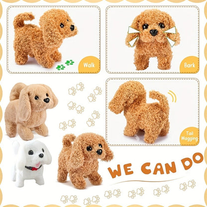 Electric Robot Dog Toy That Walks, Barks & Wags Tail, Realistic Cute Pet Toy for Kids, Birthday & Holiday Gift for Boys & Girls
