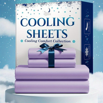 Bamboo Blend Cooling Bed Sheet Set 4pcs – Ultra Soft Breathable Kids Sheets, Deep Pocket Fitted Sheet 18"-24"