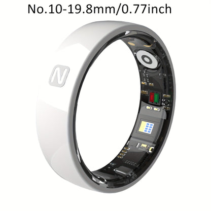 N-Style Smart Ring with Screenless Sensor Design, Charging Case, Black, Pink or White Finish and Sizes 7–13