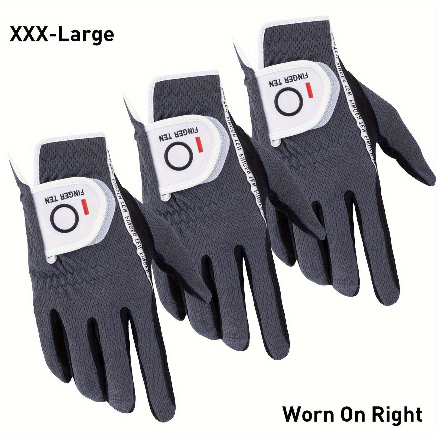 Wet Weather Golf Gloves Rain Grip 3-Pack for Men | Breathable Water-Resistant Golf Gloves for Left & Right Hand