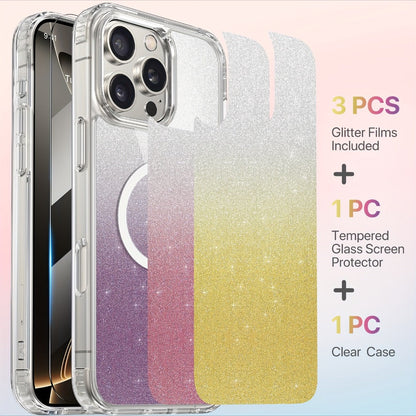 Phone Case Clear TPU and PC Three-Piece Bundle with Screen and Camera Lens Protectors for Select iPhone Models