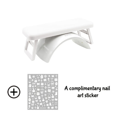 Folding Nail Armrest Hand Rest for Nail Technicians – Cushioned Wrist Support Pillow Bracket, Portable Manicure Table Stand