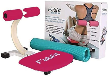 Fitness Equipment FabFit Ab Crunch Trainer with Dual Roller Frame Yoga Mat and Three Color Options