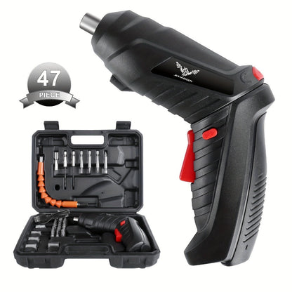 Power Tools 3.6V Mini Electric Drill Screwdriver Kit with 1300mAh Battery and 26 or 47 Piece Options