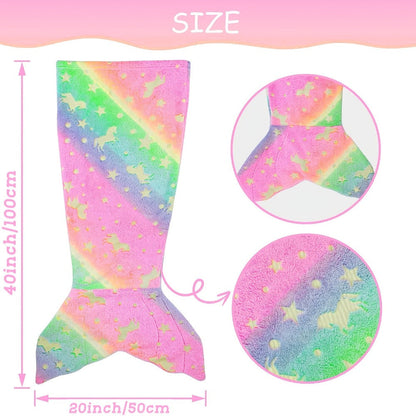 Mermaid Tail Sleeping Bag Blanket for Kids & Adults - Flannel 200GSM Anti-Kick Cozy Bed Cover