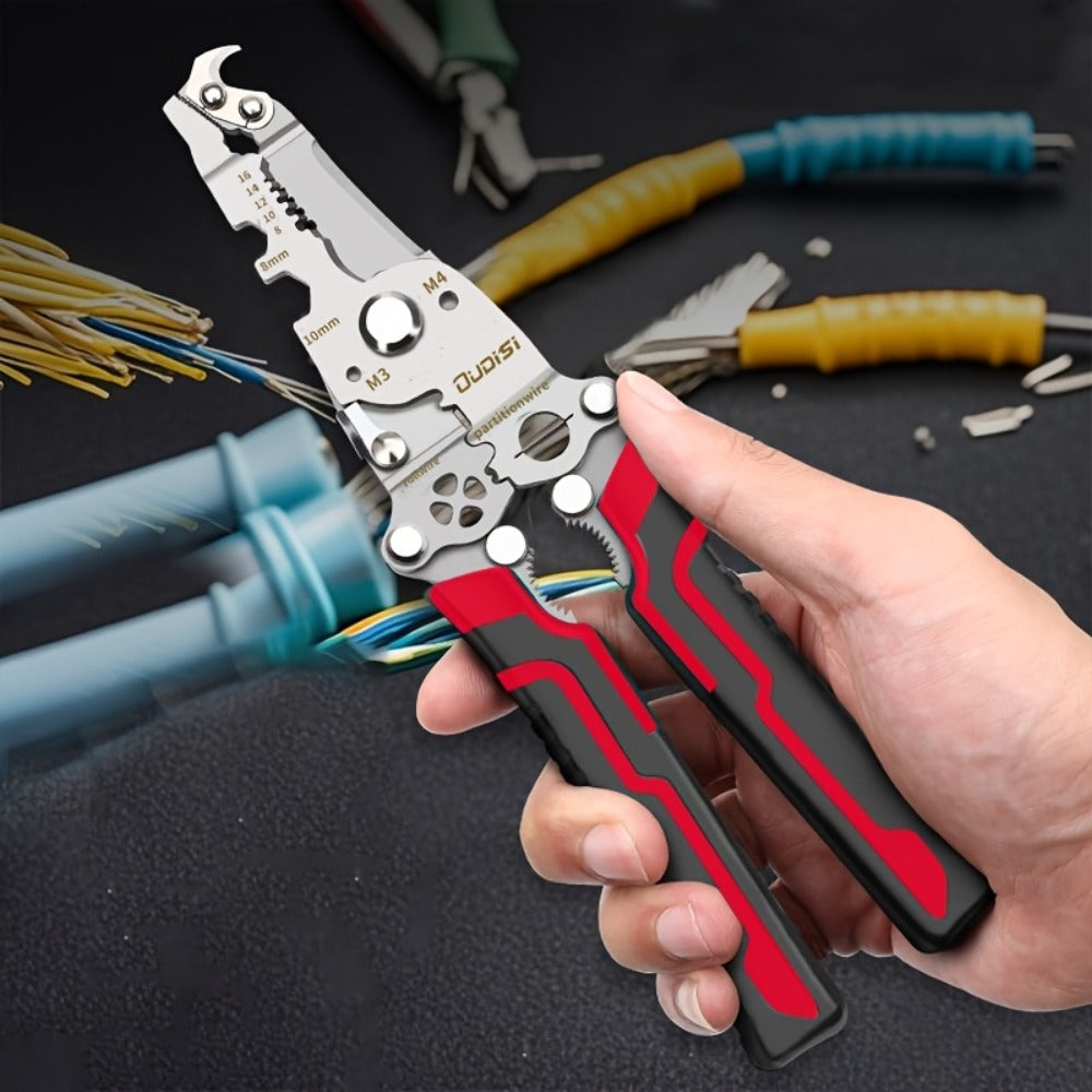 Folding Wire Stripper Multifunctional Pliers Crimping Cutter Tool for Electrician Cable DIY for Entryways, Bedrooms and Living Spaces