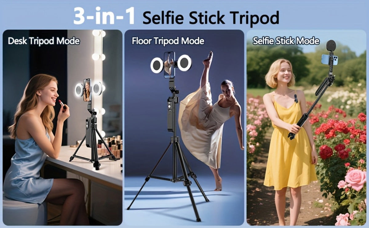 AI Face Tracking Vlogging Kit All-in-One with 70.9 Inch Tripod, LED Fill Light & Microphone