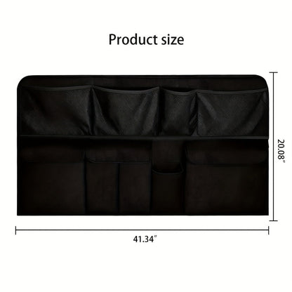 Car Trunk Organizer Bag – High Capacity Oxford Cloth Rear Seat Storage with Adjustable Dividers & Storage Pockets, Universal Fit for Cars