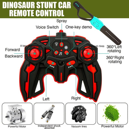Monster Stunt RC Car with LED Lights Sound & Mist Spray – 360° Drift Remote Control Monster Truck, All-Terrain Indoor Outdoor Toy for Boys