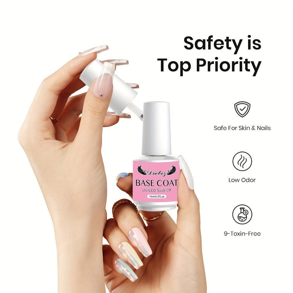 Builder Gel Nail Kit 5-in-1 Clear Nail Extension Gel Set – Primer Brush Repair Gel Nail Strengthening Overlay Kit 0.51oz