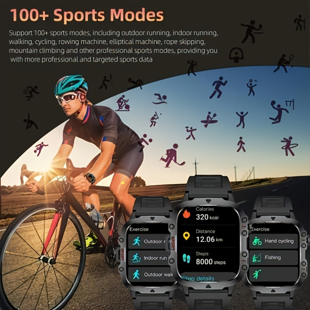Smartwatch Illumination Light K33 Khaki – Full Touch, 100+ Sport Modes, Wireless Calling, Music Playback, Remote Camera, Weather