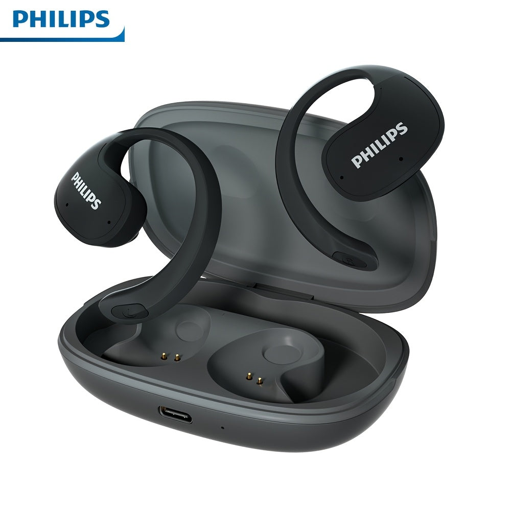 True Wireless Earbuds Philips TAT2708 Open-Earhook Set with Call Noise Reduction, Touch Controls and USB-C Case