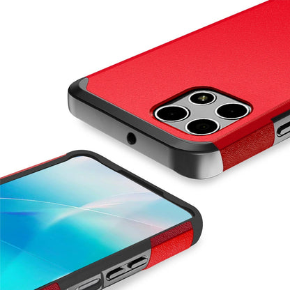 Phone Case Dual-Layer PC and TPU Cover for T-Mobile Revvl 7 5G in Red, Purple, Pink, Black, Gray or Blue