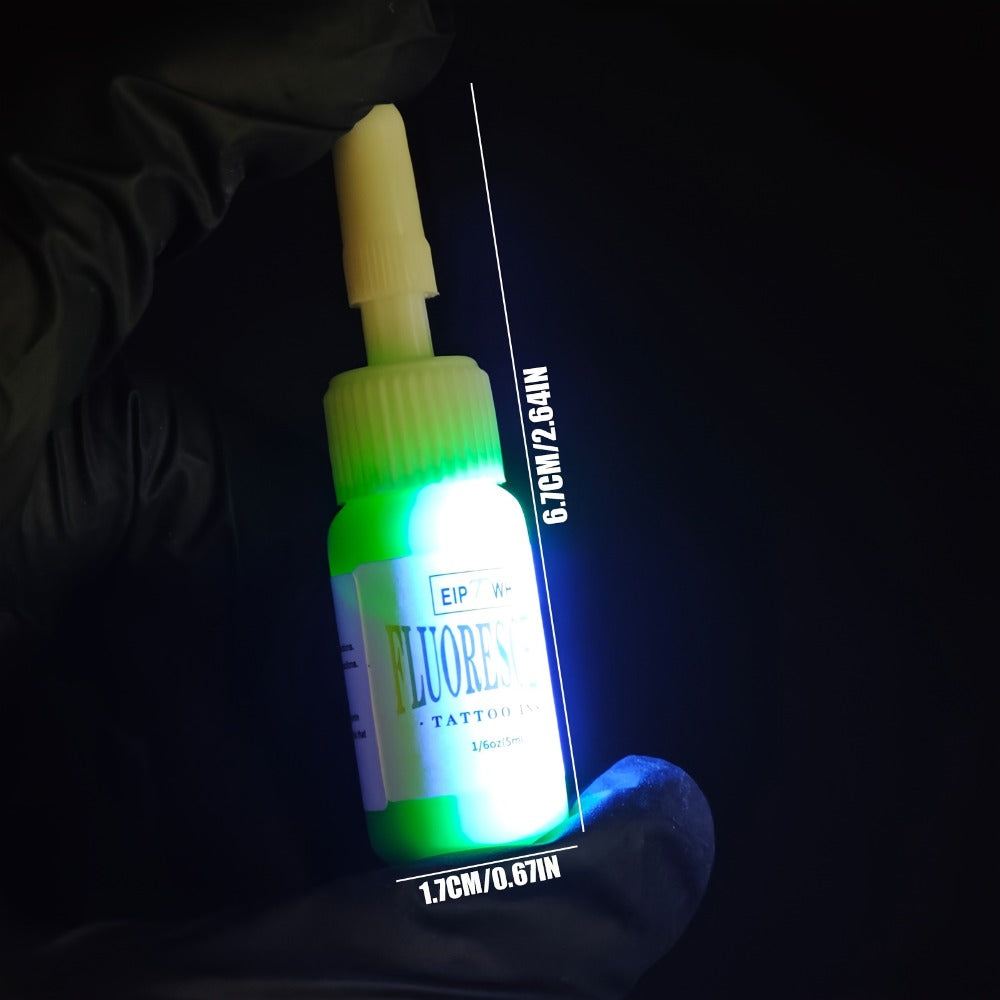 Tattoo Ink EIPTWH UV Blacklight Set with 10 Fluorescent Color Bottles and One Configuration