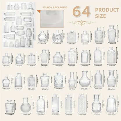 Glass Bud Vases Bulk Set – Clear Flower Vases for Wedding Table Centerpieces, Home Decor, Birthday, Anniversary & Holiday Party Decorations