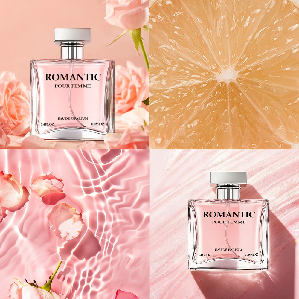 Perfume for Women Two-Pack of 100ml EDP Sprays with Rose, Chamomile, Lemon, Lily, Violet, Musk and Wood